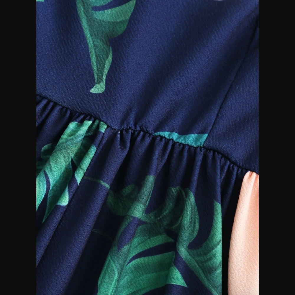 Leaf Print Cami Romper - Picture 5 of 5